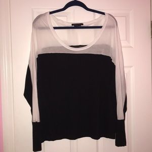 BCBG Black and White Top